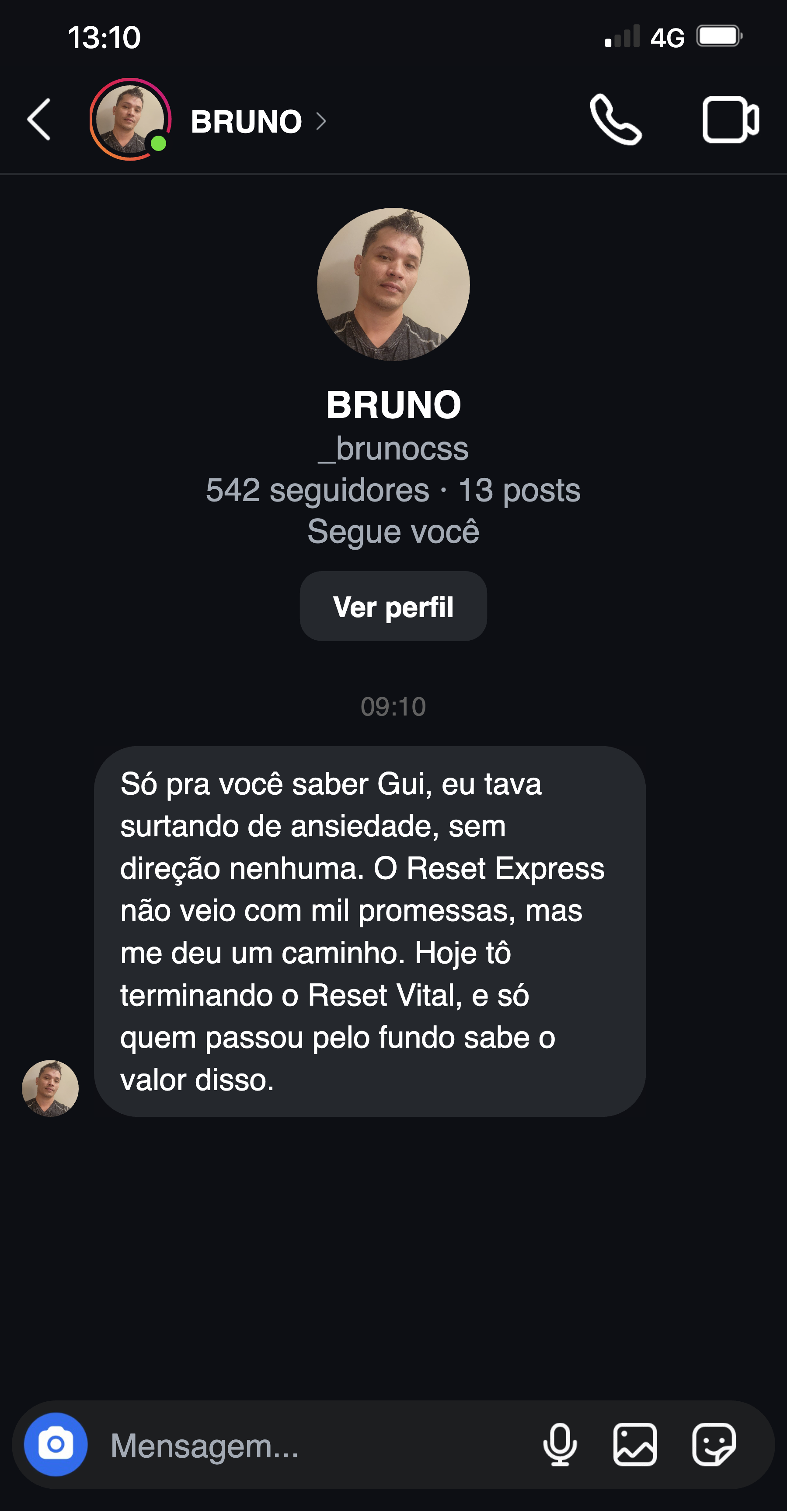 Depoimento Bruno - Reset Express