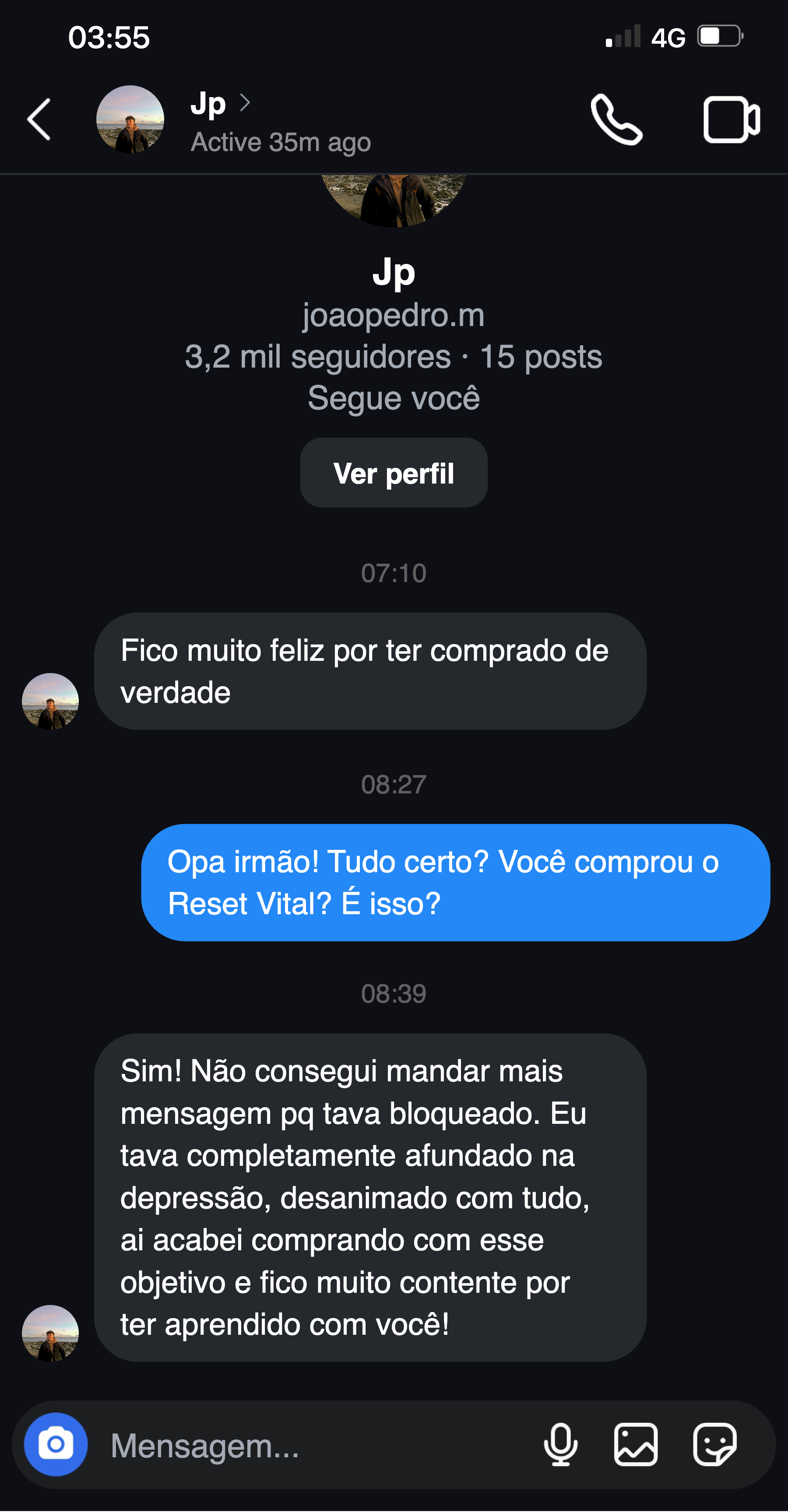 Depoimento Jp - Reset Vital