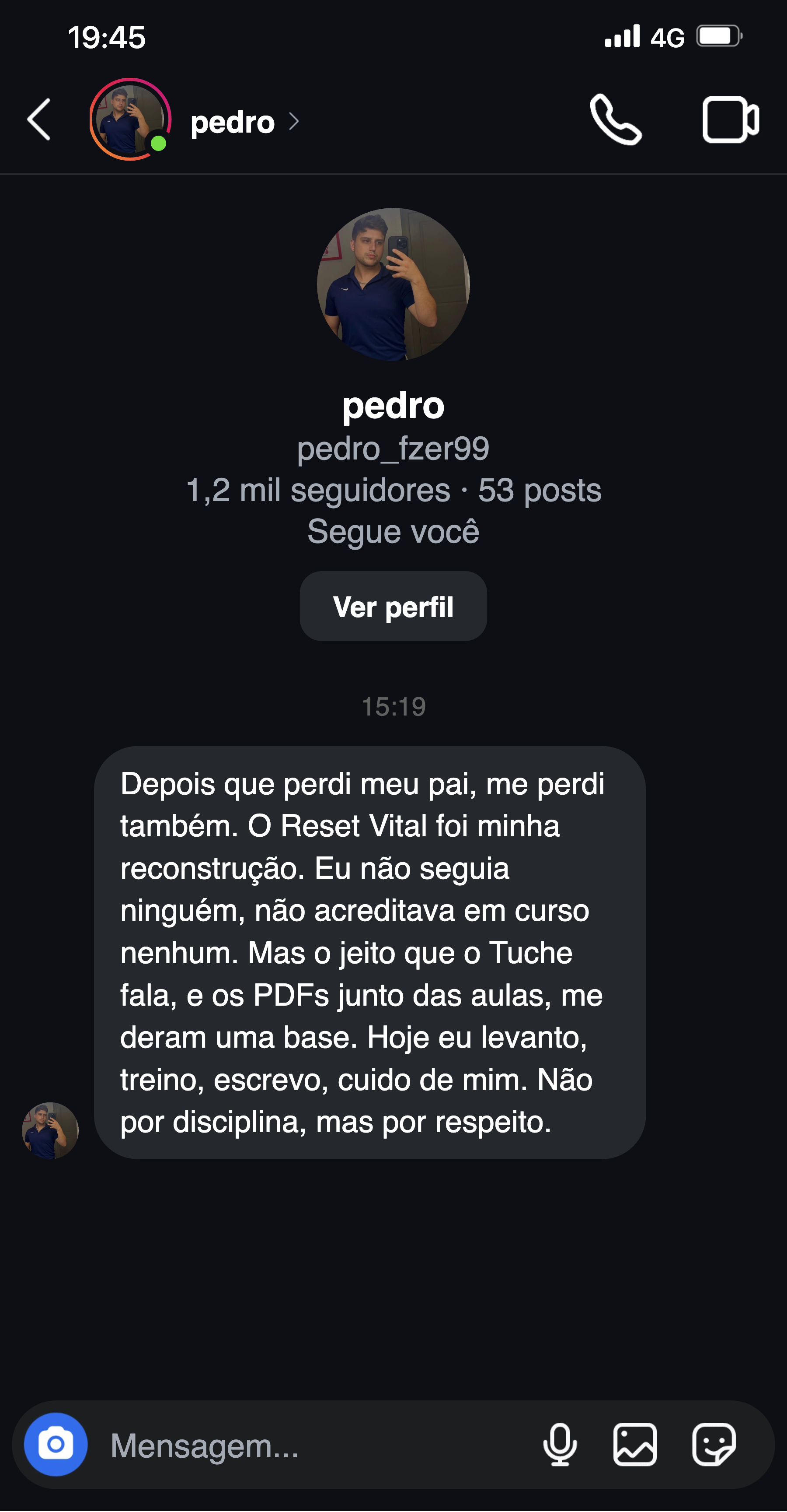 Depoimento Pedro - Reset Vital